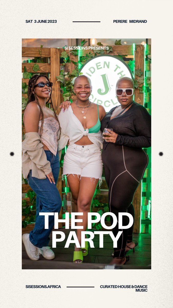SI_JONESZA's tweet photo. We’ve collaborated with Perere Midrand to give you the June Pod Party edition. @Si_Sessions #ThePodParty 🥰 https://t.co/rT3AgdmCM2
