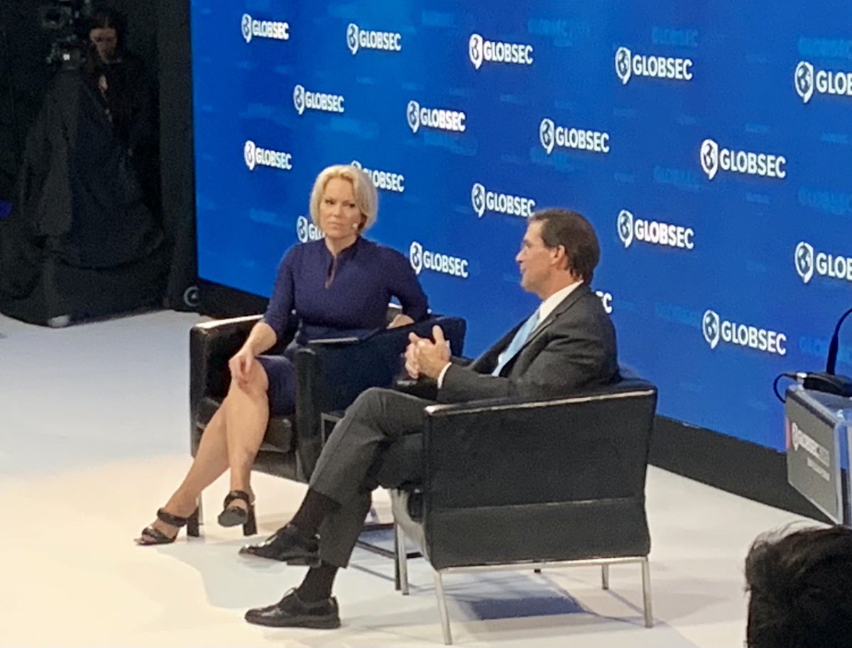 At #GLOBSEC23 fmr 🇺🇸 Defense Secretary Mark Esper, interviewed by @BBC Kasia Madera, sets the tone: “I don’t believe in 🇪🇺 #strategicAutonomy. It undermines #NATO. That said, all Europeans should spend more on defense!” Couldn’t agree more!