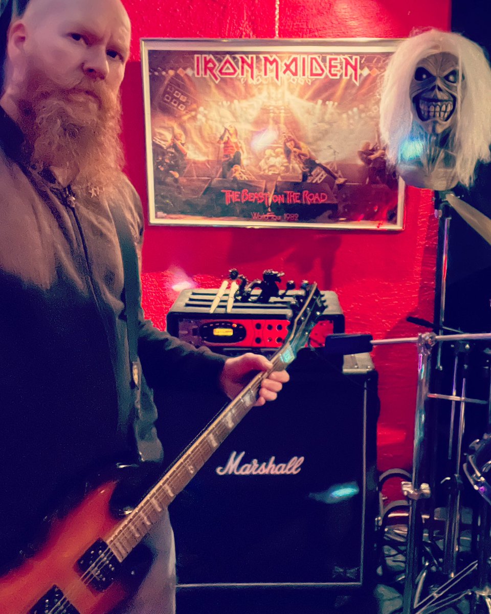 Me, #Eddie the 'ed and one of my live-rigs in the rEdRoom. #MyAltar #IronMaidenIsMyReligion #PMSaari #espguitars #ltdviper #ltdguitars #seymourduncan #marshallamps #line6 #guitar #guitarist #guitarplayer #reheasals #guitarrig #seymourduncan #ironmaiden #maiden #IronFkinMaiden
