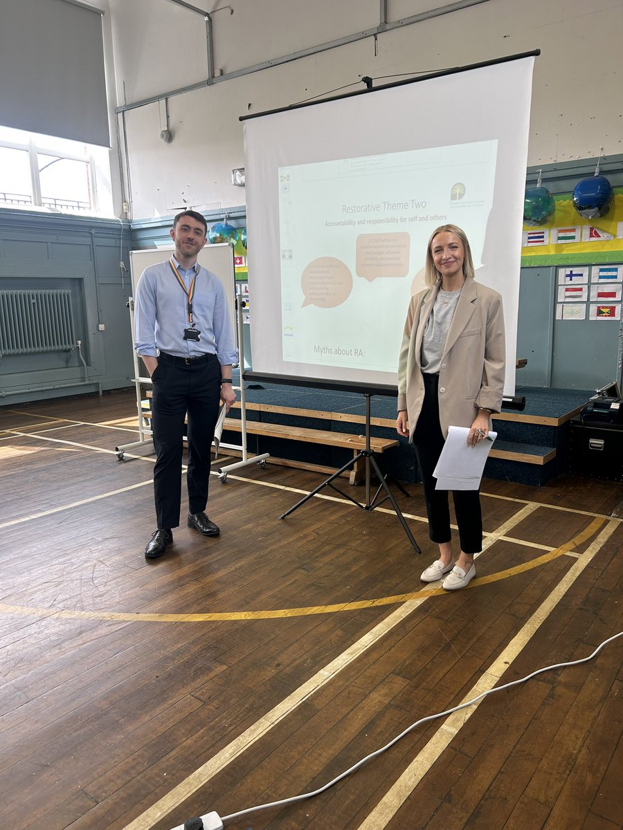 meggy_morrison's tweet photo. Such a fantastic experience supporting the delivery of training on Restorative Approaches! A topic I’m passionate about, &amp; it was so inspiring to work alongside such great EPs &amp; to hear about the brilliant current practice and reflections of the staff at St Roch’s Primary 😊 https://t.co/cRUIC9144v