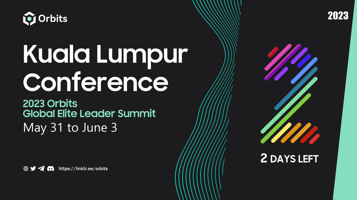 The highly anticipated "Global Elite Leaders Summit" in  #KualaLumpur is just 2 days away! 🌟 

Join us for an engaging discussions,🗣️ inspiring keynotes,📋 and networking opportunities with industry leaders.

Plan to attend unfailingly 🚀

#DEX #Web3 #SaaS #Orbits