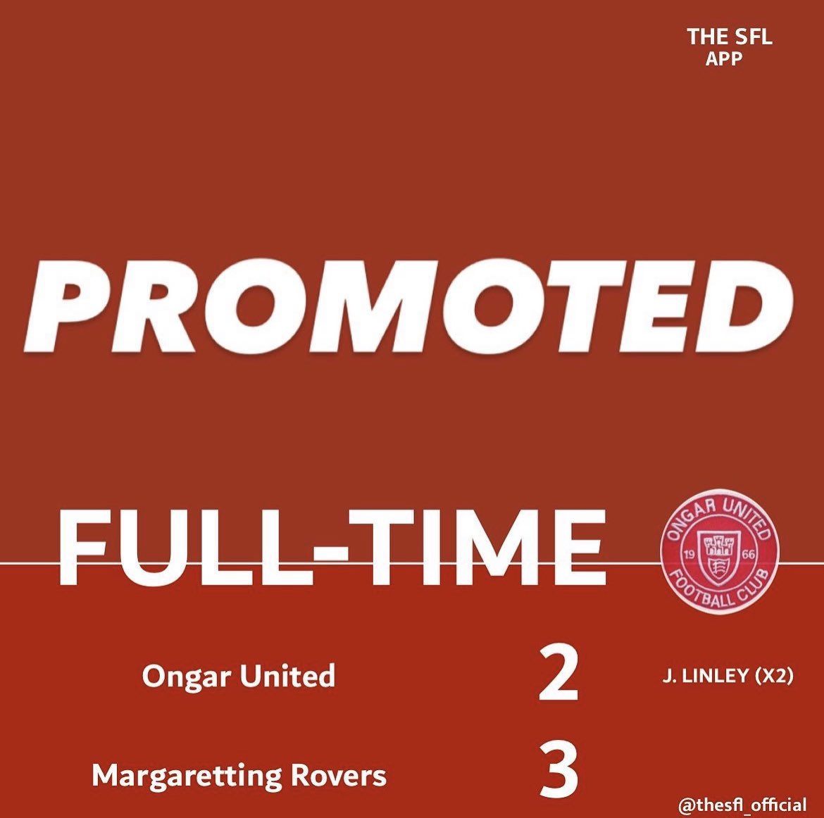 Ongar_United_FC's tweet photo. THE Os ARE GOING UP!!!

Despite losing today 3-2, with results elsewhere going our way, our Ongar boys have secured BACK TO BACK PROMOTIONS👏🏼🎉.

See you next year…

#UpTheOngar #OUFC #COYOs #UTO ❤️ https://t.co/pDsvvmfwt3