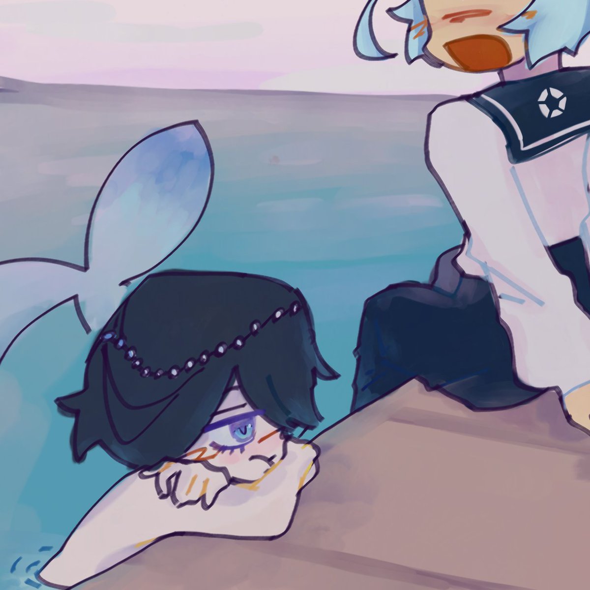 SincerelyMry's tweet photo. #hiorin #rinhio mermaid and sailor au because im so Normal https://t.co/uKiV3VFHoQ