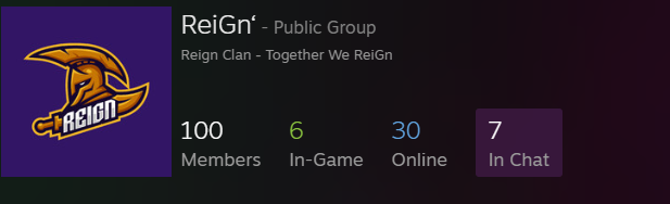 ReiGnClan__'s tweet photo. Reached a 100 members in the Steam group pog!
Join now if you haven't already!
https://t.co/P8Fwa5mwBB
#reignclan #steamgroup https://t.co/gRbEwkcM6o