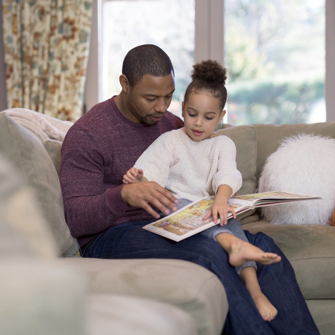 Dads reading to their children is one of the best ways of building bonds and connections. That's why our Jigsaw Contact Centre is packed with books. We also make it part of our five a day programme for children. The benefits are huge and long lasting.  
buff.ly/3LMDlW4..