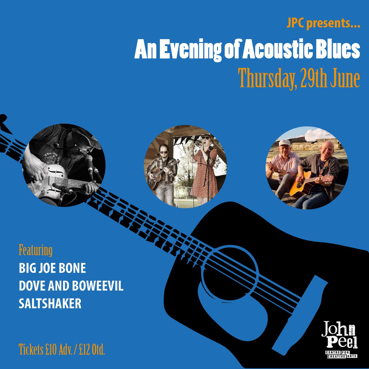 JohnPeelCentre's tweet image. An Evening of Acoustic Blues - Thursday, 29th June @JohnPeelCentre 

Find more info or book tickets now at johnpeelcentre.com/event/big-joe-… 

#Blues #Suffolkblues #acousticblues