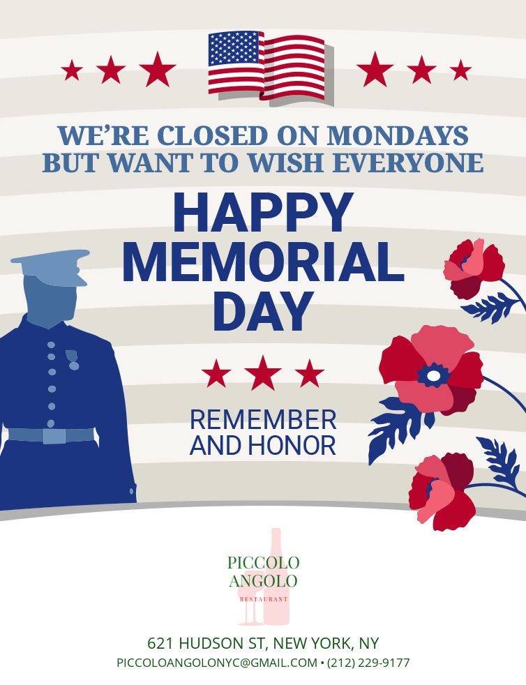 Don't forget today's Memorial Day.