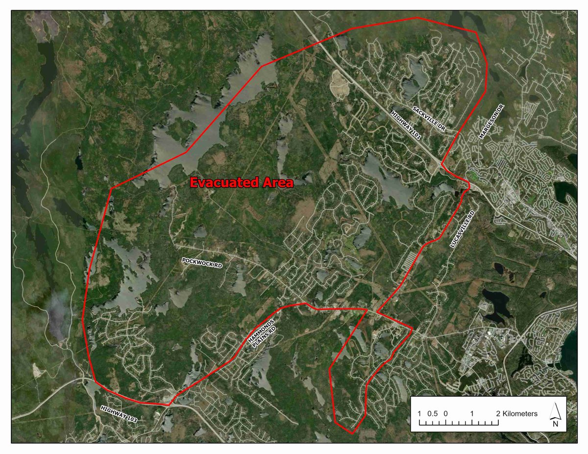 The scene from Upper Tantallon this morning. And fire evacuation area map. If you are in that zone and haven’t left the HRM is urging people to do so so resources meant to fight the fire aren’t used to rescue people