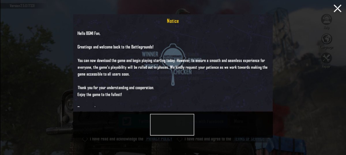 ChitranshiSaxe6's tweet photo. @BGMI_Official I am an android user but still unable to play because this pop-up shows all the time still now!😡😡😡😡😡😡#BGMIreturns #BGMI #indiakabattlegrounds #IndiaKiHeartbeat https://t.co/NCZkQPZgQu