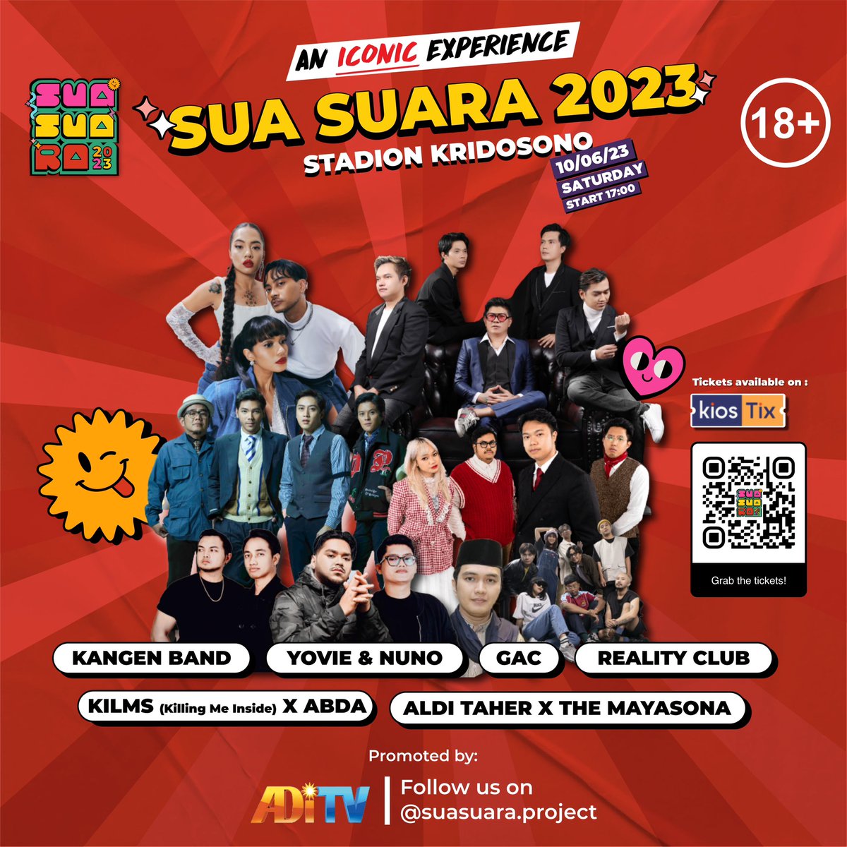 allyoucanart's tweet image. AN ICONIC EXPERIENCE x SUA SUARA

Sabtu, 10 Juni 2023
Di Stadion Kridosono
Mulai 15.00

So, segera amankan tiketmu dan kita berjumpa disana!

Mari migunani dengan menyebarkan kabar baik ini.

Dan coba deh mention temenmu yg mau diajak berkeceriaan, gas!🍻

#allyoucanart