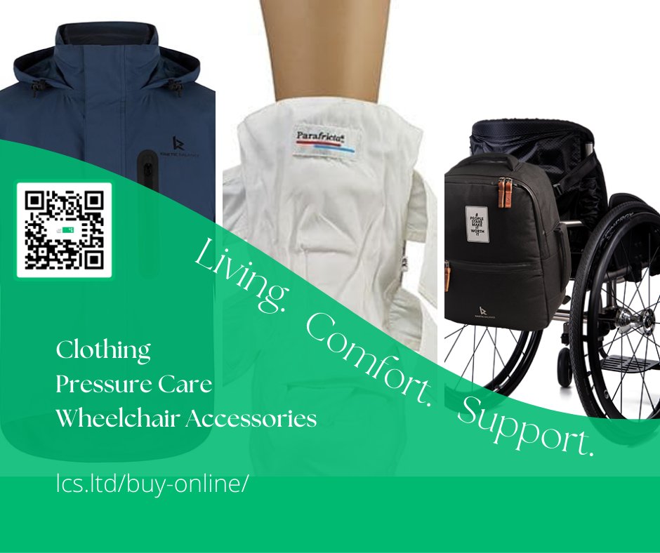 Come in. We're open. lcs.ltd/buy-online/  The LCS shop is now live. Jackets, raindek clothing and backrest bags from <a href="/kineticbalance/">Kinetic Balance JAPAN</a>, pressure care clothing and bedding from #Parafricta and the one clamp and two clamp variants of the Trackwheel from @rehasense.