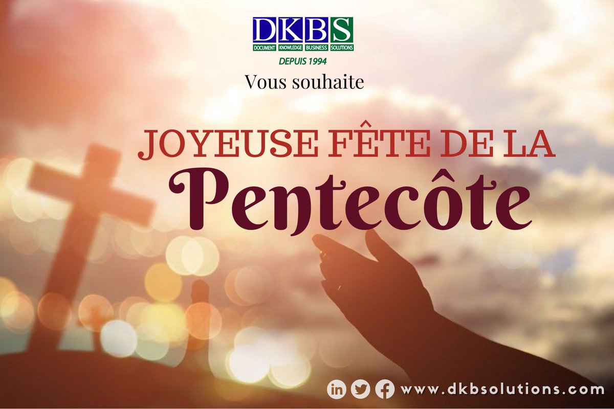 Bonne fête de la Pentecôte et que l'Esprit Saint vous guide et qu'il illumine vos vies.

#DKBS
#Integrateurdesolutions
#transformationdigitale
#Pentecôte2023