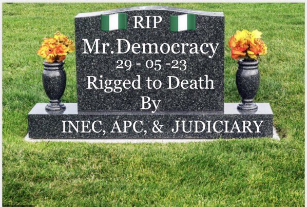 @SaharaReporters BLACK MONDAY 
He is mourned by lovers of fairness & Justice, and well-meaning Nigerians. 😭
#NigeriansDidNotVoteForTinubu 
Black Monday, Rain,  Eagle Square