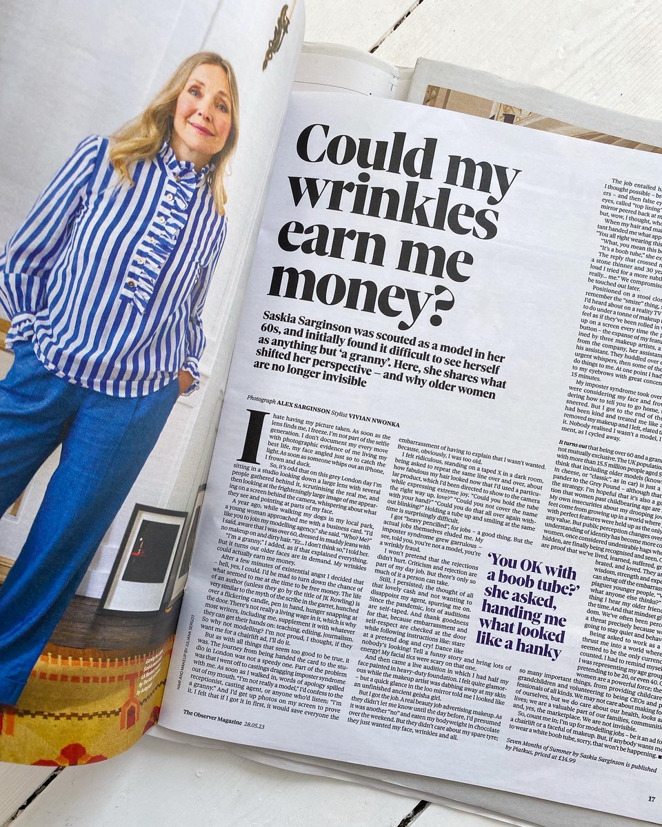 Happy Bank Holiday Monday! And thank you to the Observer for using my ‘wrinkles' article yesterday and giving it a lovely double page spread. theguardian.com/fashion/2023/m…