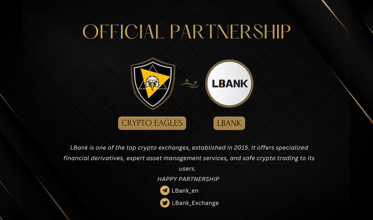 Crypto Eagles is now #LBank official brand ambassador and our ambassador  recruitment is still on. 🤝 👉Join