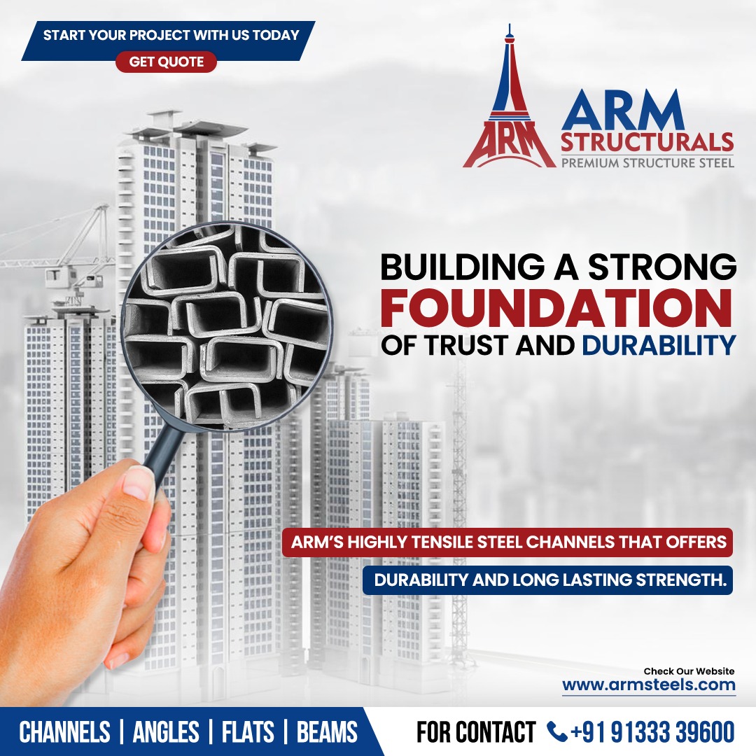 ARM Structural Steel has a wide market presence across various infrastructure segments including rail, roads, bridges, ports, airports, defence, and energy.
#armstructurals #steel #premiumstructure #SteelMarketplace #PremiumSteel #SteelIndustry #channels #angles #flats #beams