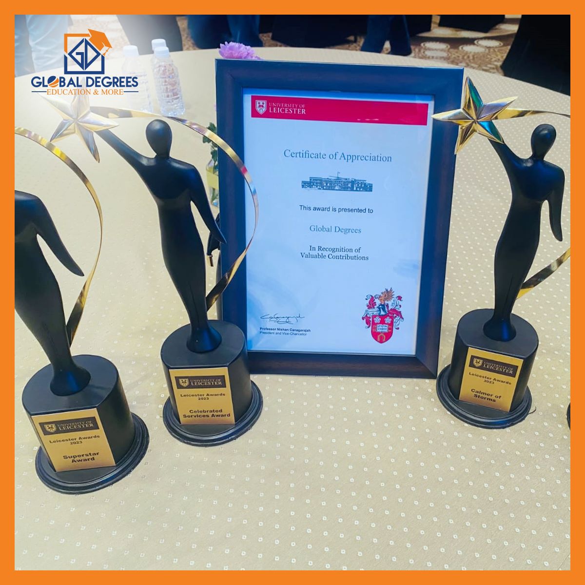 #congratulations to Team #globaldegrees on their impressive #accomplishment at the Leicester Awards 2023. 
Their exceptional #performance was recognized with a prestigious award from the #universityofleicester, UK. Well done, #teamglobaldegrees

#proudmoment #inspiringstudents