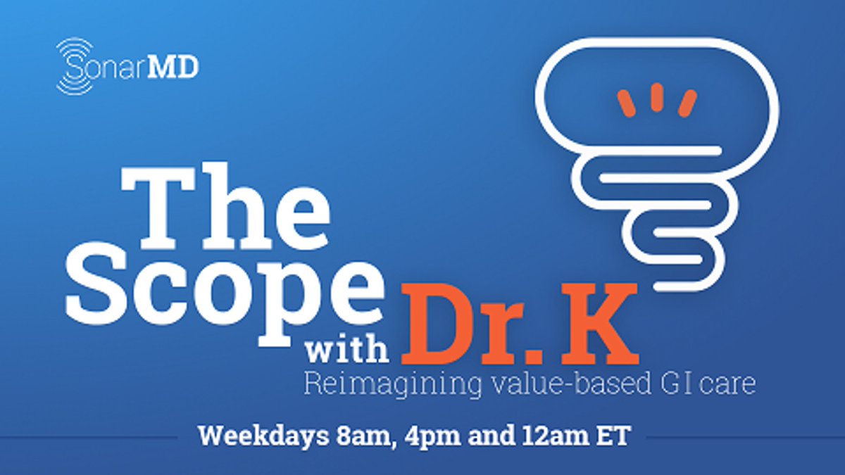 Listen in as Dr. K @lrkosinski, @SonarMD, brings #patients, providers & #payers together to reimagine GI care in America; Guests discuss emerging trends, care & #paymentmodels, #tech, policies & more #SonarScope healthcarenowradio.com/programs/the-s…