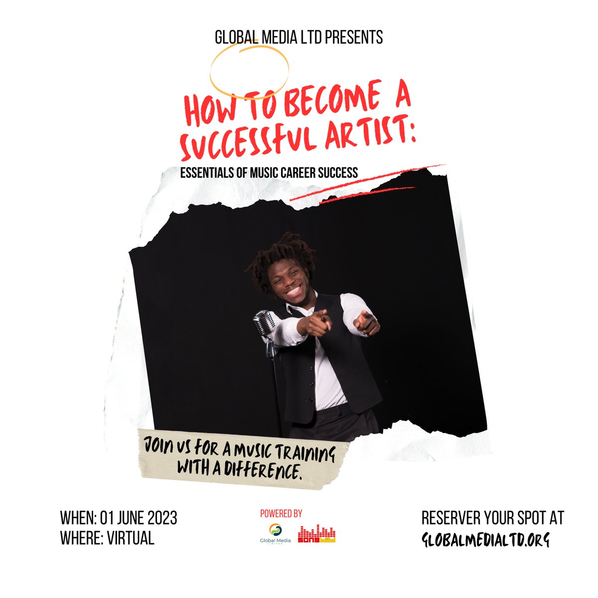 This June 1, 2023, from 7PM, join our comprehensive training program, 'How to Become a Successful Artist: Essentials of Music Career Success,' and unlock the keys to a thriving music career. Register: globalmedialtd.org/events

#Songbad #AskGlobalMedia #MusicTraining #fearwomen