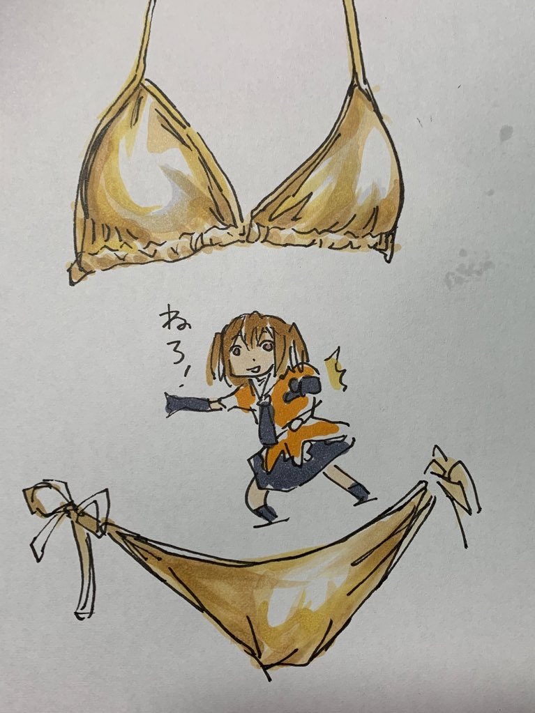 #今月描いた絵を晒そう 今月何か描いたかな…金ビキニか