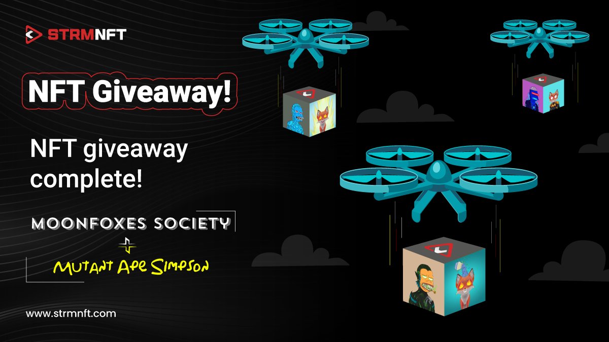 AngryMonkyNFT's tweet image. 🥳 It&apos;s a wrap! Our #NFT giveaway has concluded successfully!

🙏🏻 We thank all our Twitter NFT giveaway participants, featuring #MutantApeSimpson and the #MoonfoxesSociety. 

🪂 We have airdropped the #NFTs into the #STRMNFT accounts of all selected winners.

🤝 Stay connected…