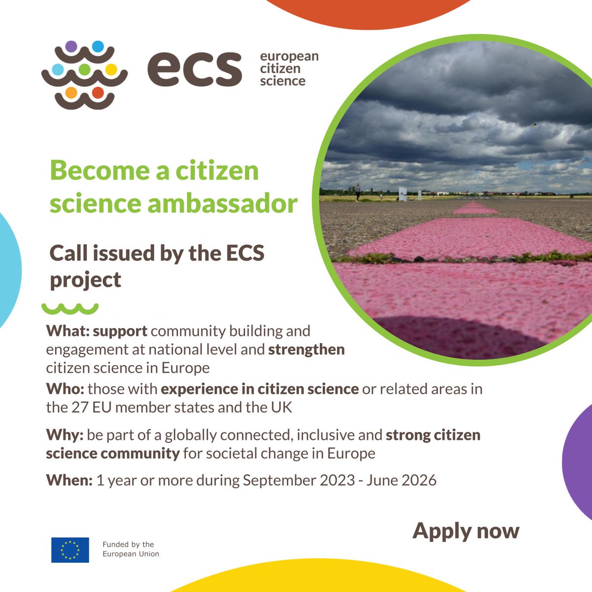 Are you a #CitizenScience enthusiast?
Here is a chance to be an Ambassador! 📢

<a href="/EUCitSciProject/">European Citizen Science</a> is looking for people w/ different profiles &amp; expertise: #CS practitioners, project coordinators, researchers, policy-makers, etc. 🔄

⏳Apply by 29th June!
👉bit.ly/42hbzWG