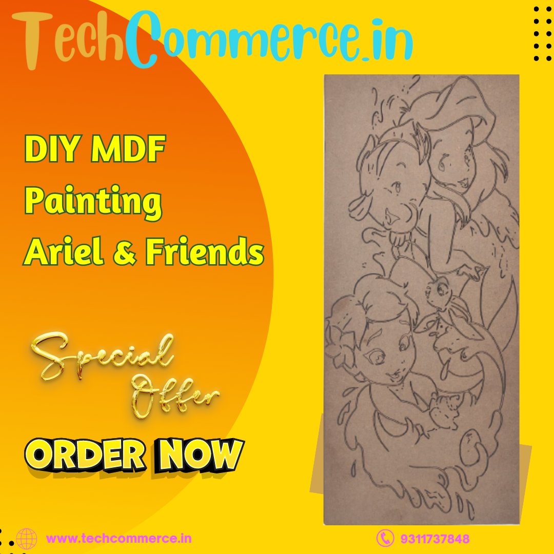 Pre Marked MDF Wooden Wall Hanging For DIY Painting Cutout 4mm Thickness (18 X 8 Inches) Ariel Mermaid & Friends
Buy Now
Special Offer Only Rs.100/-
click this link
bit.ly/3MI5uNm

#techcommerce #champion #diypainting #diy #painting #art #MDF #Specialoffer #woode #craft