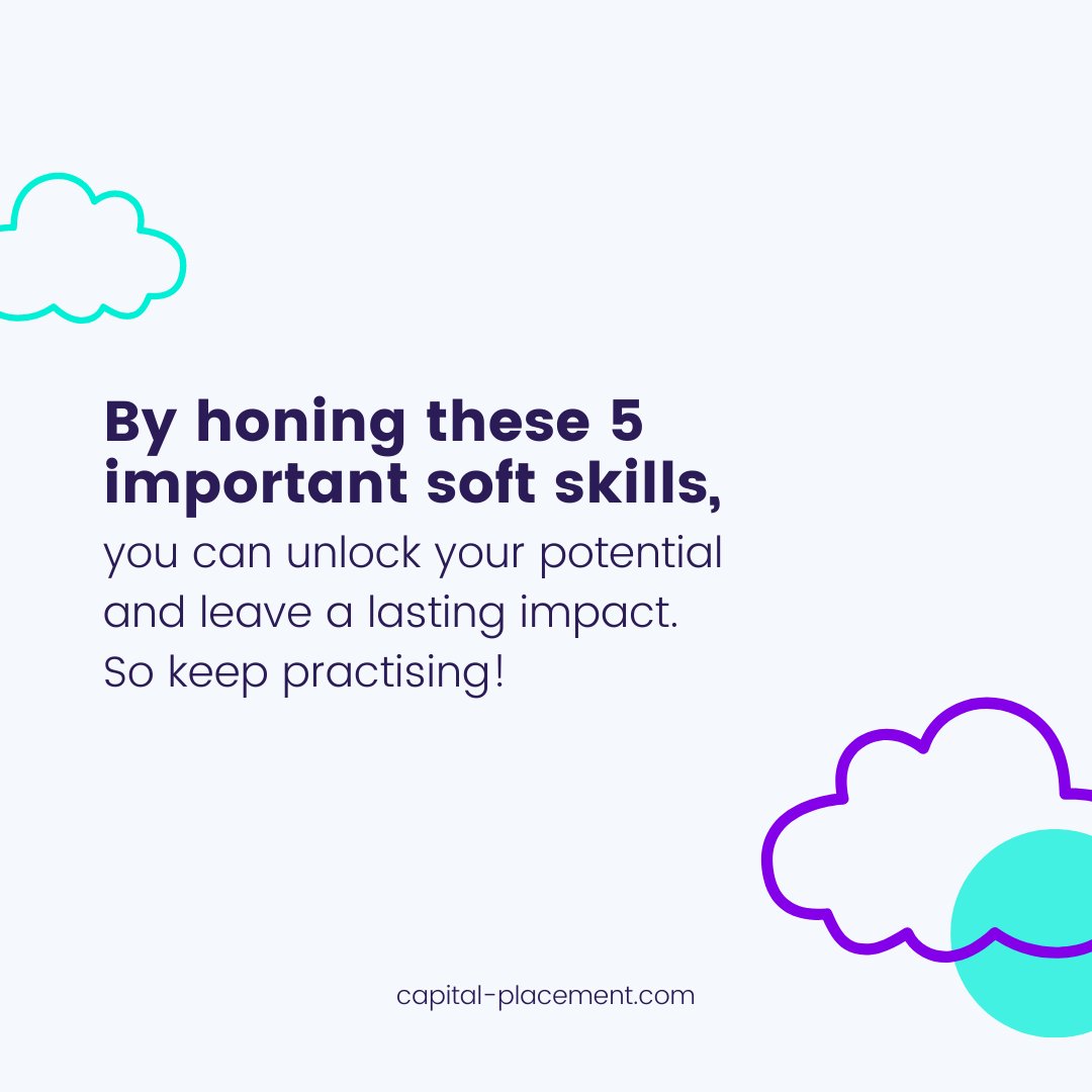 capplacement's tweet photo. 💼 Investing in soft skills as an intern enhances employability and sets the stage for a successful career. 🌟 Cultivate and showcase these skills, unlock your potential, and make a lasting impact. Keep practicing for continuous growth! #SoftSkills #CareerSuccess https://t.co/e7pFDYWRYV