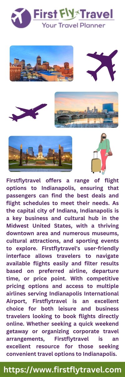 firstflytravel1's tweet photo. Are you looking for a cheap flight tickets to Indianapolis? 
Check here latest deal on best airlines 
https://t.co/aU2QhAVwzk 
#flightstoindainapolis #airfaredeals #firstflytravel https://t.co/xRVdqc2VHW