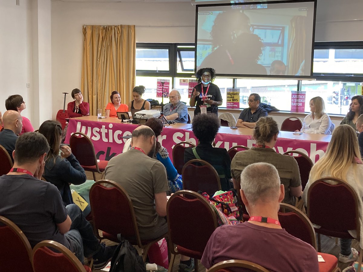Great turn out at #UCUCongress2023 antiracist fringe 

#Justice4ShekuBayou
#IllegalMigrationBill 
#RefugeesWelcome
#ucuRISING
#UCUCongress 
#ucuTOGETHER