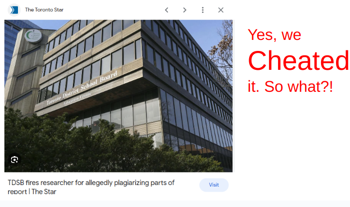 dyellowkl's tweet image. Outrageous!When university students commit the plagiarism, they face expulsion.But when #TDSB authors a fake report to support their lottery-based admission &amp;amp; gets caught,they have only blame the contractor! @TDSB Where TF is accountability? @GTAschoolz #TDSBteachers #tdsbparents