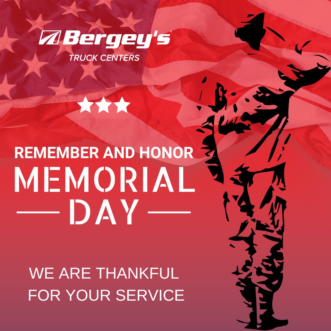 Have a ❤️💙🤍 Happy Memorial Day from your #BergeysFamily!

🦅Home of the free, because of the brave 🪖

🗽 #BergeysTruckCenters #Bergeys #KeepingCustomersontheRoad 🛣  #KeepAmericaMoving 🇺🇸 #MemorialDay #Veterans ⚔️ #Military #MemorialDay2023 #ThankYou 🏅  #HappyMemori ...