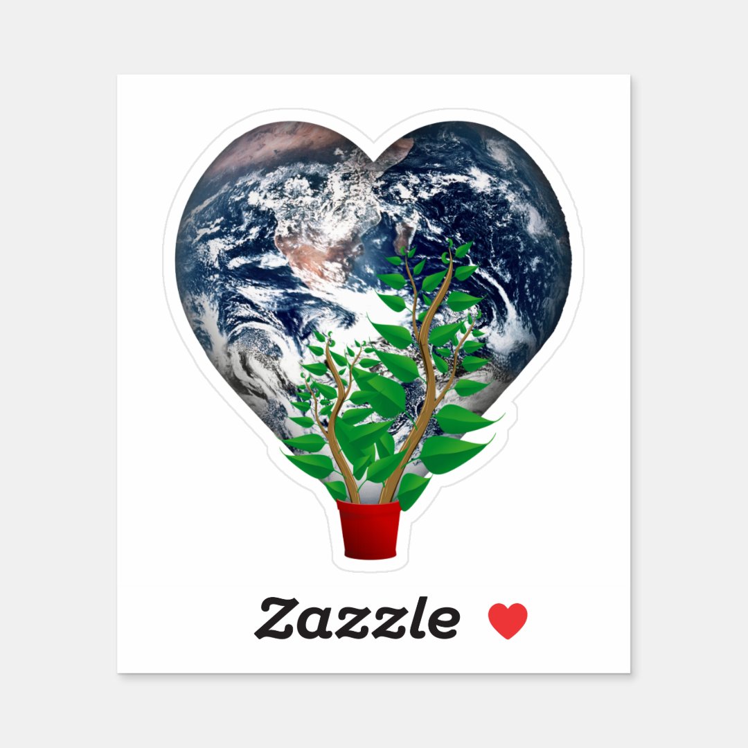* June 5th is World Environment Day * This Sticker represents this event * Resize to make room for text, too! * Several size options and choose matte glossy or transparent! * Use for decorating, scrap booking, DIY or crafting projects. * zazzle.com/growing_plant_…