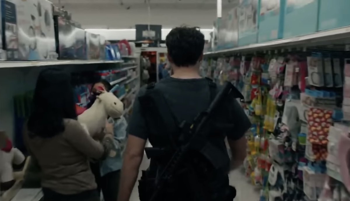 athensgagirl's tweet photo. People saying Bill Hader gave no commentary on gun violence in the #BarryHBO finale…did y’all watch the same show that I did?? 

Cause I’m pretty sure Barry walking out of the store (and through the kids aisle no less!) with about ten guns strapped everywhere WAS the commentary https://t.co/eKH7iwLdBJ