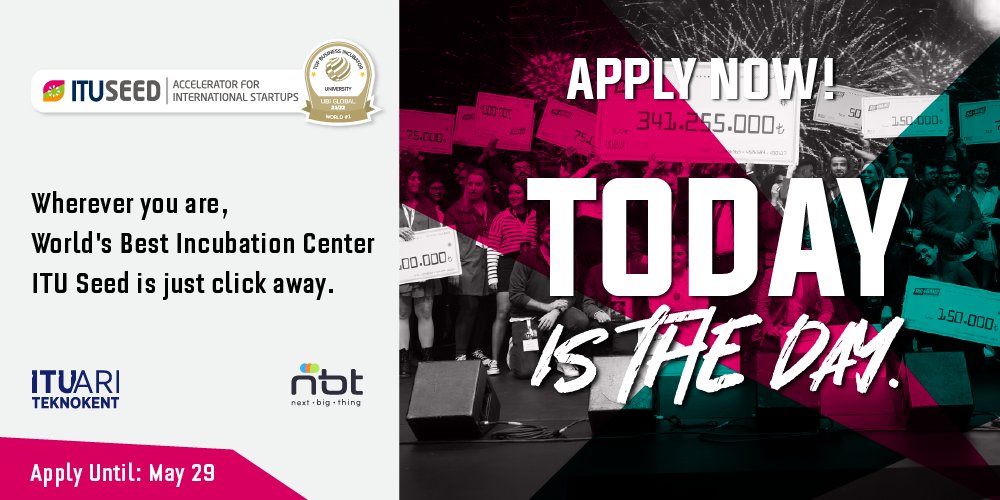 itucekirdek's tweet photo. Today is the day! 📣
Apply to ITU Seed, the bridge to global growth.👉🏻 https://t.co/fV3XzaK2WJ
#ITUSeed #applytoITUSeed #globalprogramme
#bestincubationcenter https://t.co/KOA6fv1ZWC