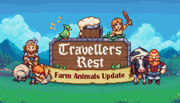 TravRestGame's tweet photo. 🐮 IT'S HERE 🐷
The new #TravellersRest update has arrived: Farm Animals! 

Download it NOW and enjoy:
👨‍🌾 Harvest Hill Farm
🐔 Farm Animals
🍅 New Stores
🏚️ New buildings
👧 New NPCs
📊 New events system
🥔 New ingredients, recipes and cooking system

Enjoy Innkeepers! ⤵️ https://t.co/HVpAafEcQ2