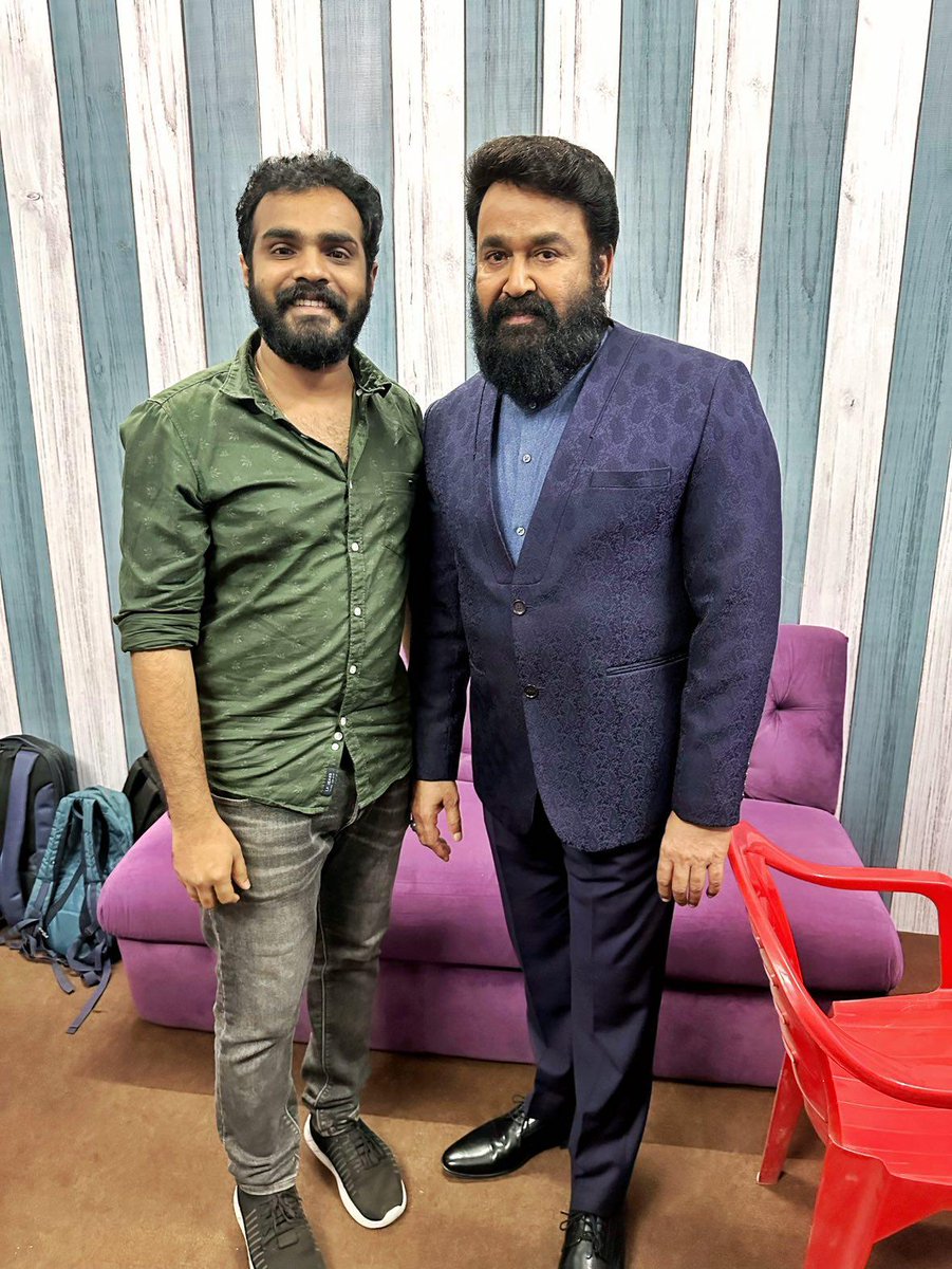 Lalettan ❤️ @Mohanlal 
During the promotions of #Hotstar webseries #KeralaCrimeFiles starring #AjuVarghese & #Lal, directed by #AhmadKabeer at BigBoss studio !!!!
My next as PRO ☺️