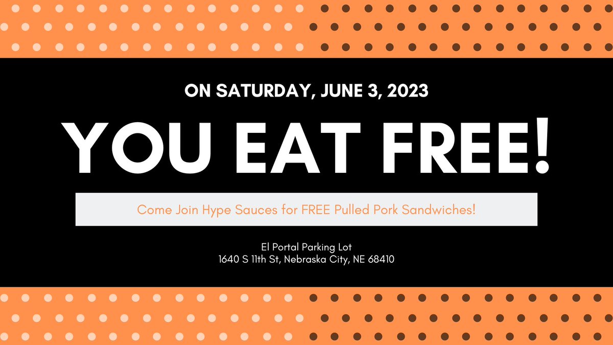 Come eat FREE and get a taste of our sauces!