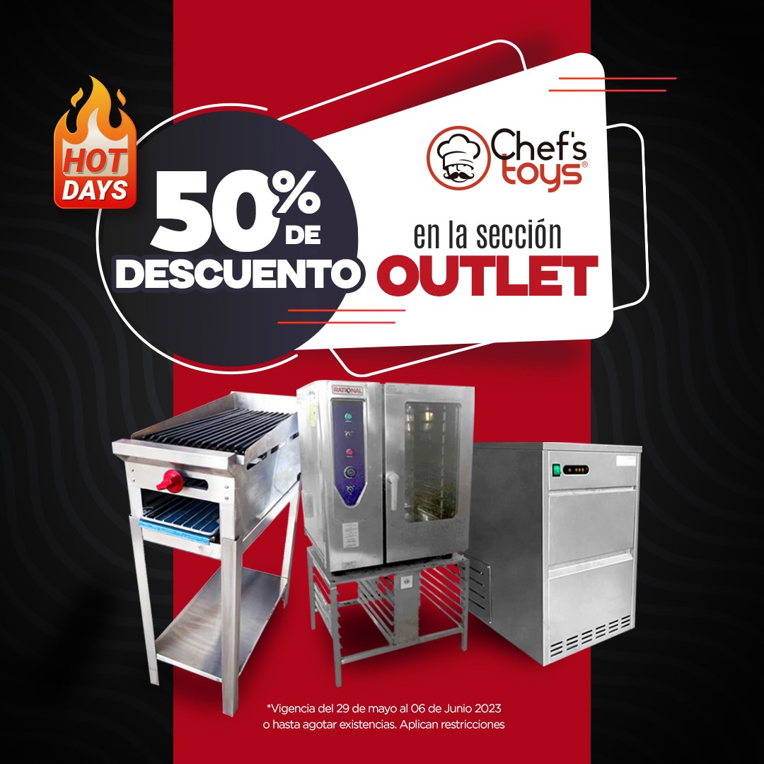 Chefstoysmx's tweet photo. ¡Ofertas, ofertas y más ofertas en Chef´s Toys!🏷️🔥 Disfruta del 50% de descuento en toda la sección OUTLET durante los Hot Days.📦  Aprovecha estos descuentos entrando a este link:🛒https://t.co/ezR7m3RDla 

#chefstoys #todoparatucocina #hotsale #cocina #outlet https://t.co/v3dIGr1tED