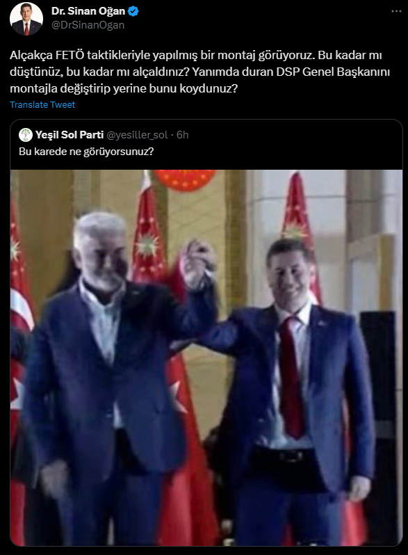 Aynı ittifakta olduğu adamdan utanıyor :D yazık vallaha ya çok yazık.