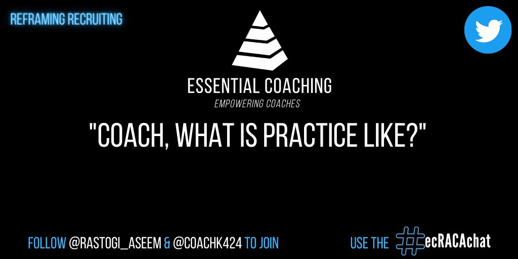 CoachEssential's tweet image. Q4: Alignment

Athlete centered coaching and the #HumanComponent are at the heart of recruiting conversations.

Build that into your answers and you’ll see your recruiting and retention skyrocket.

That is, if you mean it.

Use A4 &amp;amp; #ecRACAchat in your answers.