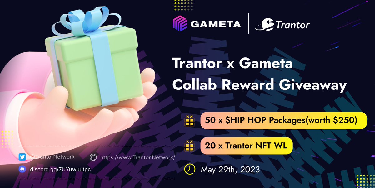 🔥 Embark On A New Adventure! For celebrating  partnership with <a href="/Gameta_Official/">Gameta</a>.  

🔥We're offering you the chance to win some exciting rewards!    
🎁50 $HIP HOP PACKAGES 
🎁 20 Trantor NFT WL

🔗taskon.xyz/campaign/detai…

#Giveaway #zkEVM #zkSync #Web3