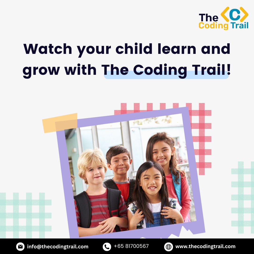 coding_trail's tweet image. Experience the fun of coding with The Coding Trail! Find your coding passion with our interactive sessions under the expertise of our mentors.

👦🧒 Age: 6-16
🔑 Register soon today

👉 info@thecodingtrail.com
👉 +65 8170 0567
👉 thecodingtrail.com

#thecodingtrail