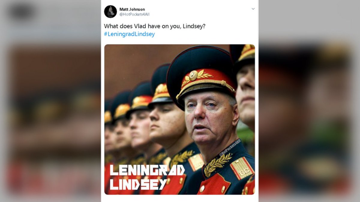 @Kardeshev1 @pinkfloydlarson Russia, come & take #LeningradLindsey @LindseyGrahamSC We don't want this traitor trash basturd.