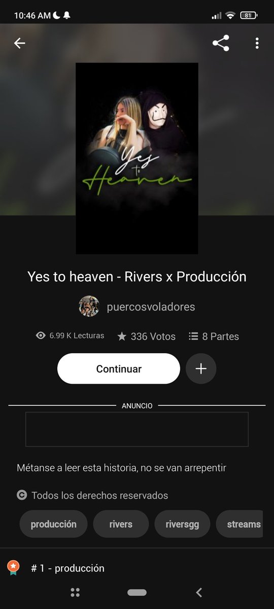 vanesagpe21's tweet photo. Hola mis querdisimos amigos, para los fan de rivers y producción les recomiendo este wattpad es lo mejor q he leído en la vida❤️🐥 https://t.co/VeWp02TsgT