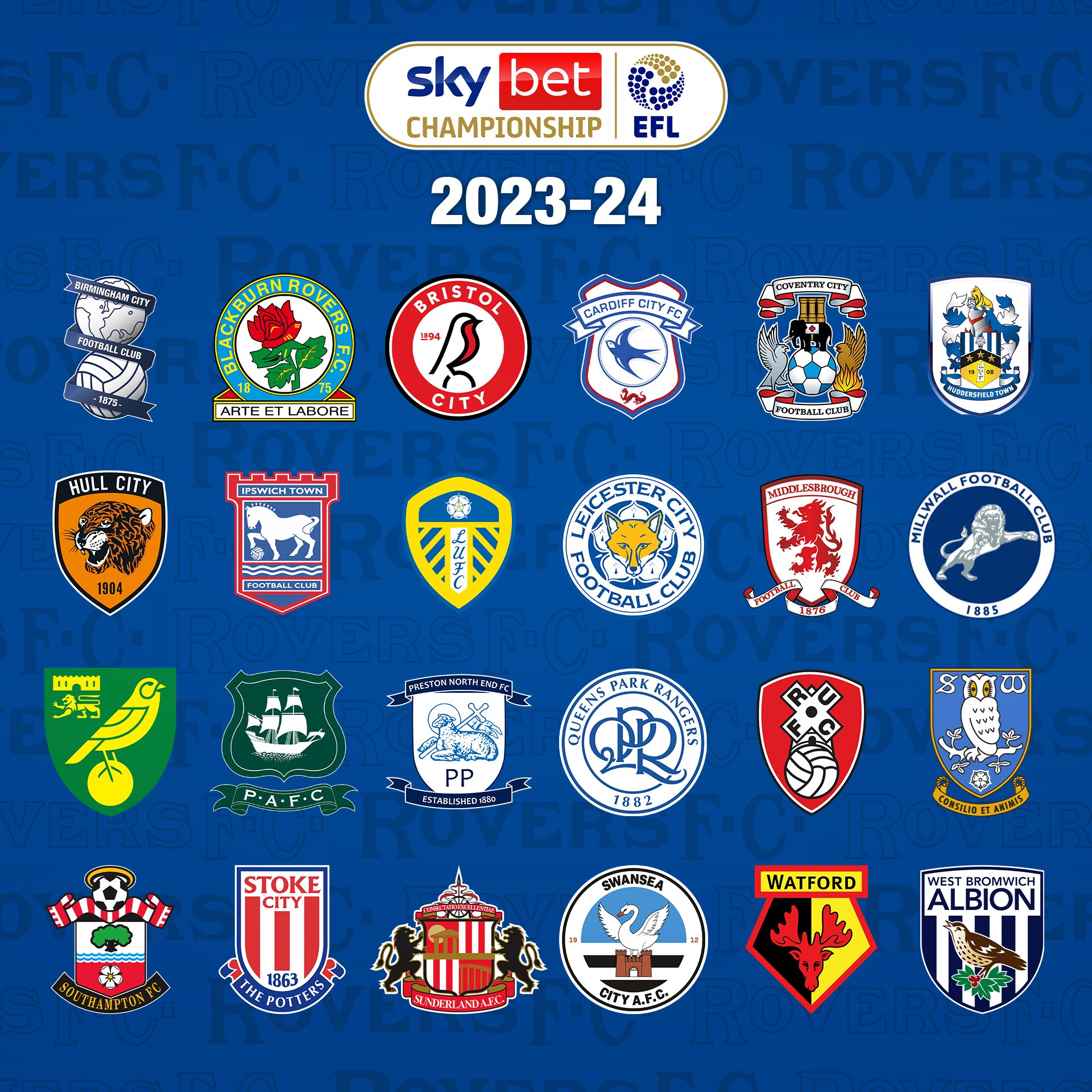 Twitter-এ Blackburn Rovers: "⏩ We now know the complete @SkyBetChamp lineup  for 2023/24. #Rovers 🔵⚪️ https://t.co/3KYIsuwIAz" / টুইটার