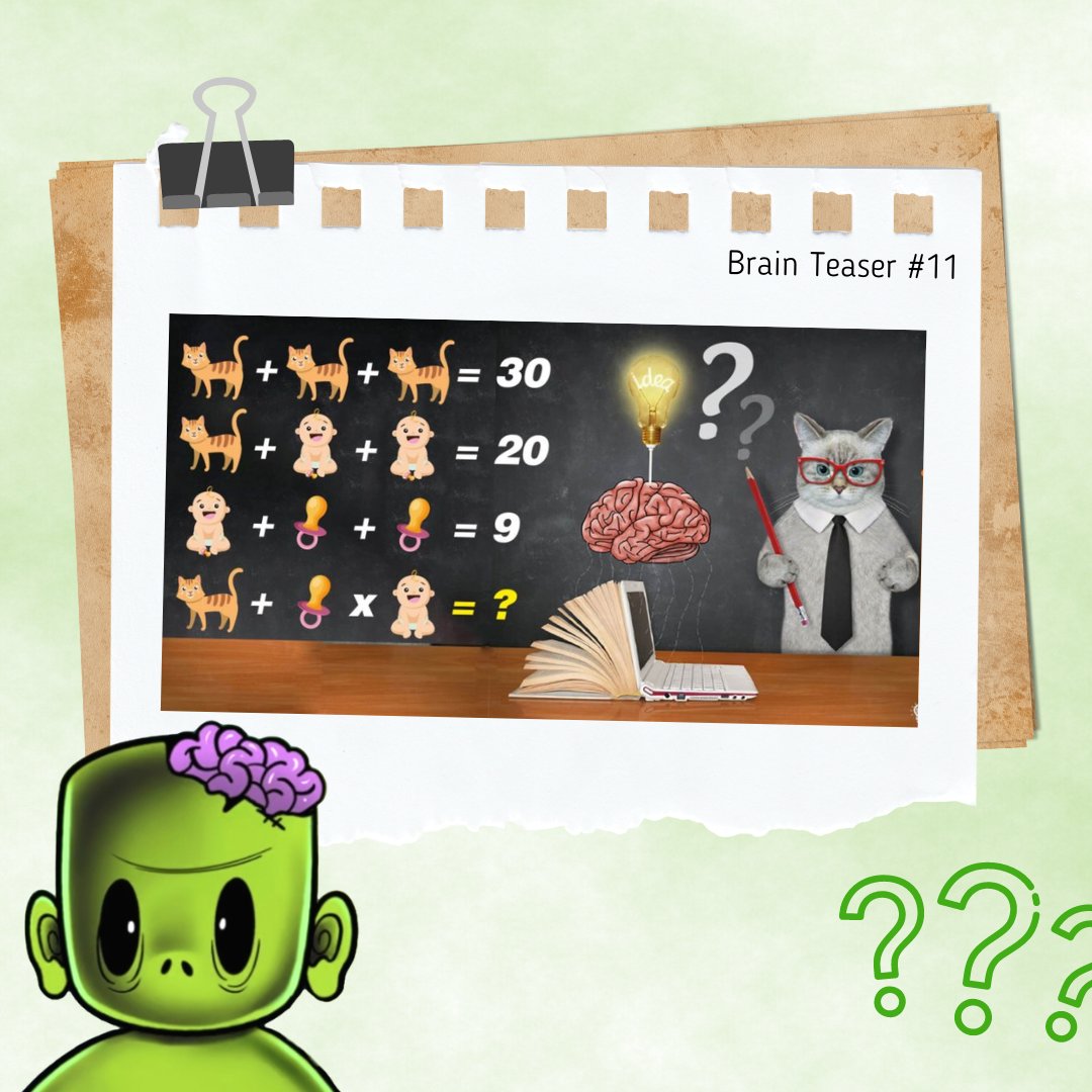 tronbies's tweet photo. #HappyMindDay
It's another week! So here's another workout for our brain! Let's test your logic and thinking skills, as well as your math ability. 🤯
Can you solve the equation? Unlock the answer with a purr-fect solution! https://t.co/7XdZADKSHl