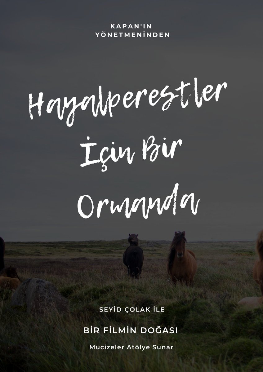 Yönetmen Seyid Çolak'la

"Bir Filmin Doğası"

Mucizeler Atölyesi kamp sandalyesinde film ve doğayı okuyor.

10 Haziran Şile

<a href="/seyidcolak/">Seyid Çolak</a>