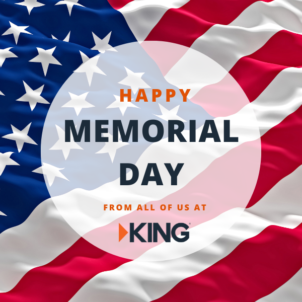 myKINGproduct's tweet photo. Happy Memorial Day from your friends at KING 🙂 Be sure to check out our Memorial Day Sale on https://t.co/x1d4Twoolr for 25% off your order plus free shipping. https://t.co/gtavefQ2oo