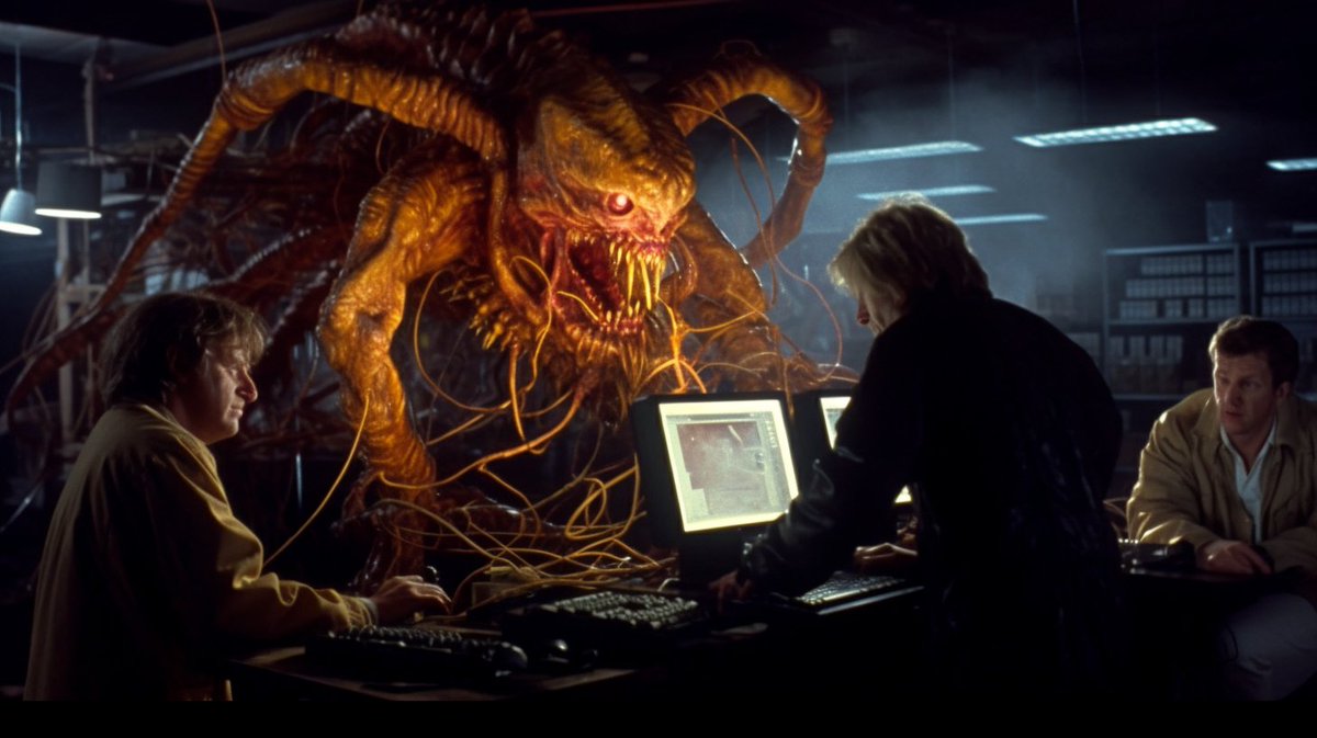 scary_ai_art's tweet photo. 💀AI Art Horror Prompt Challenge - Edition 1

I would like to invite you to help me relive my most beloved childhood movie, "The Thing" by John Carpenter.

Prompts I've used in ALT, but I am looking for more suggestions and to see your creations.

#AIart #midjourney #horrorcoding https://t.co/0oiQ3C6Olb